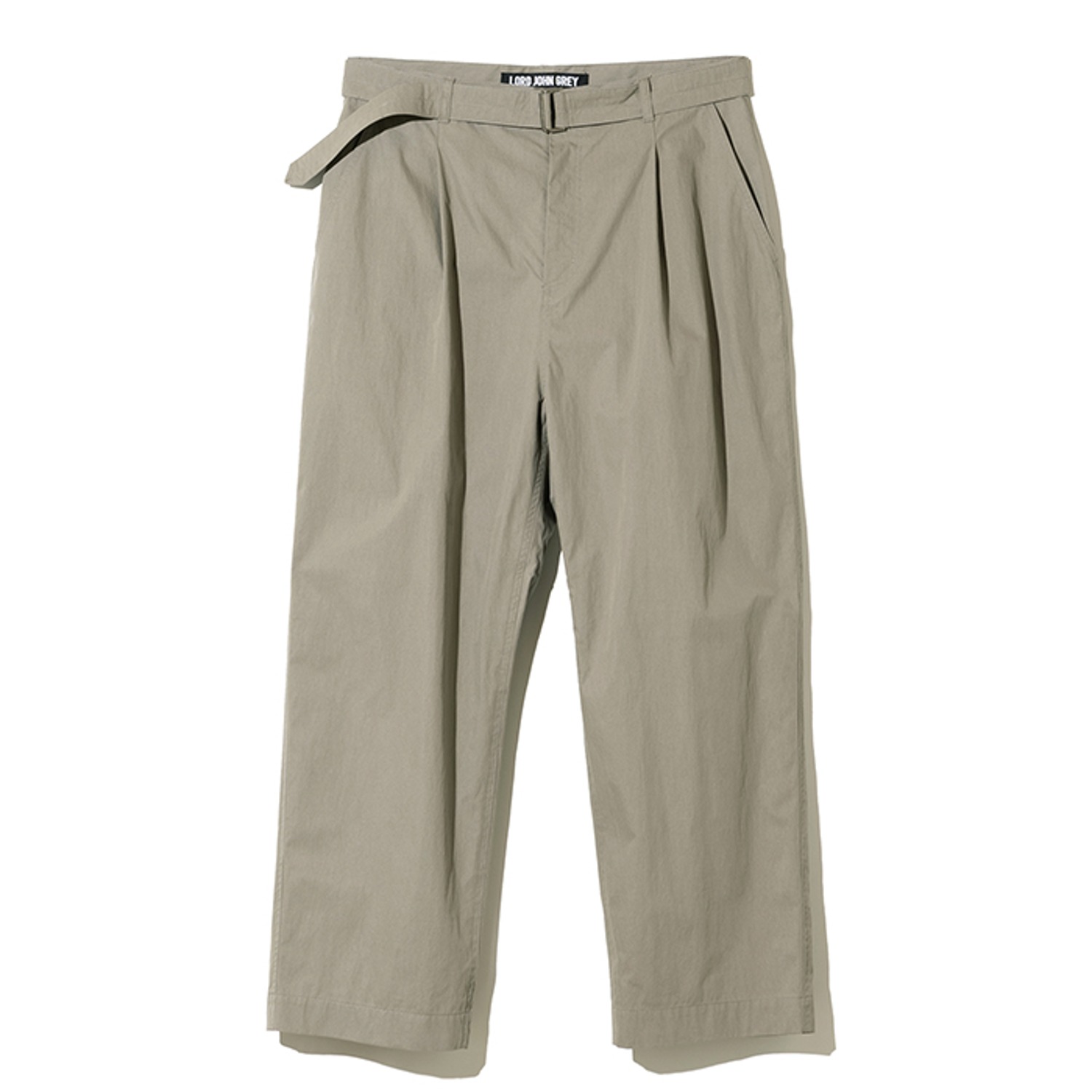 belted wide cotton pants grey beige
