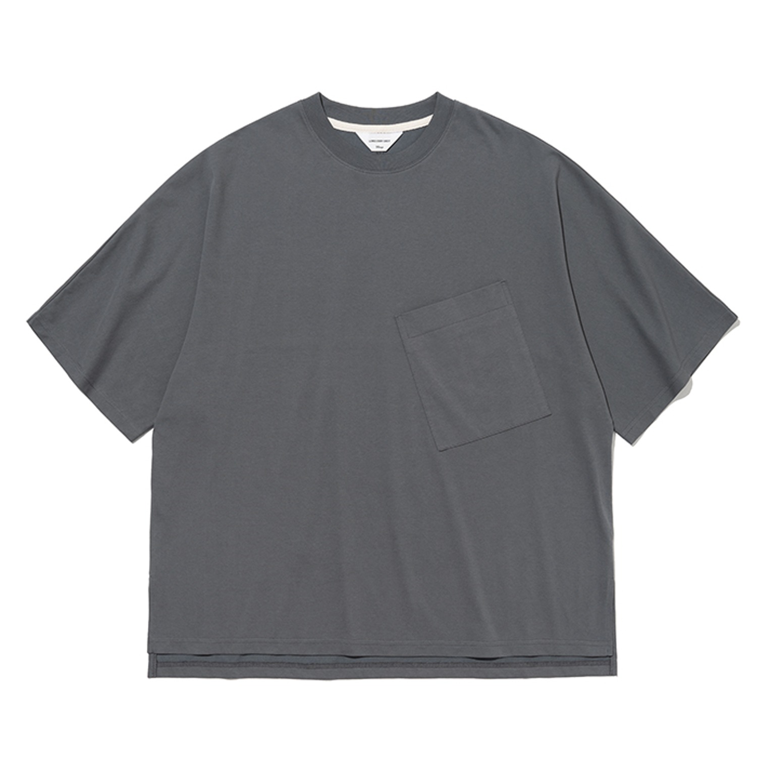 oversize pocket half sleeve tee grey