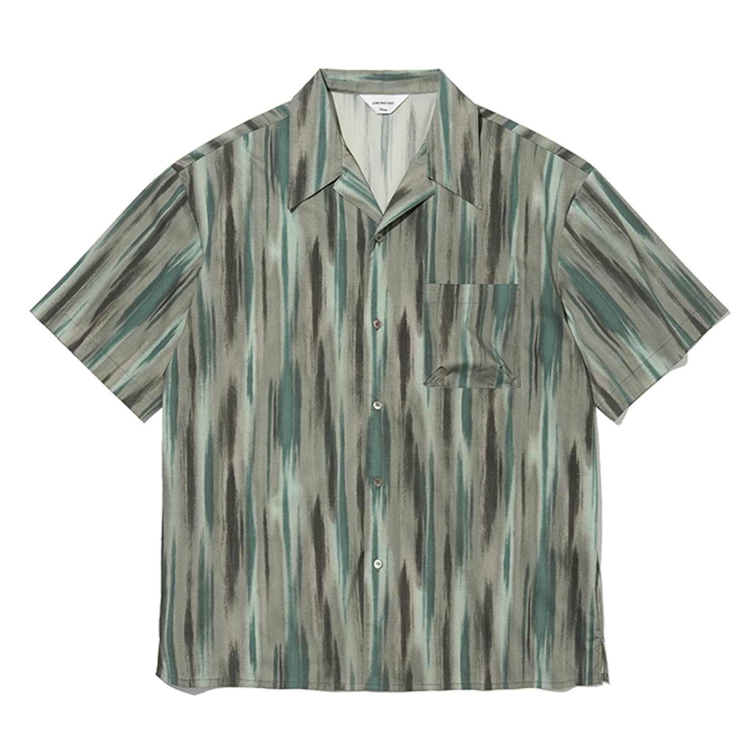 ampthill open collar s/s shirt green