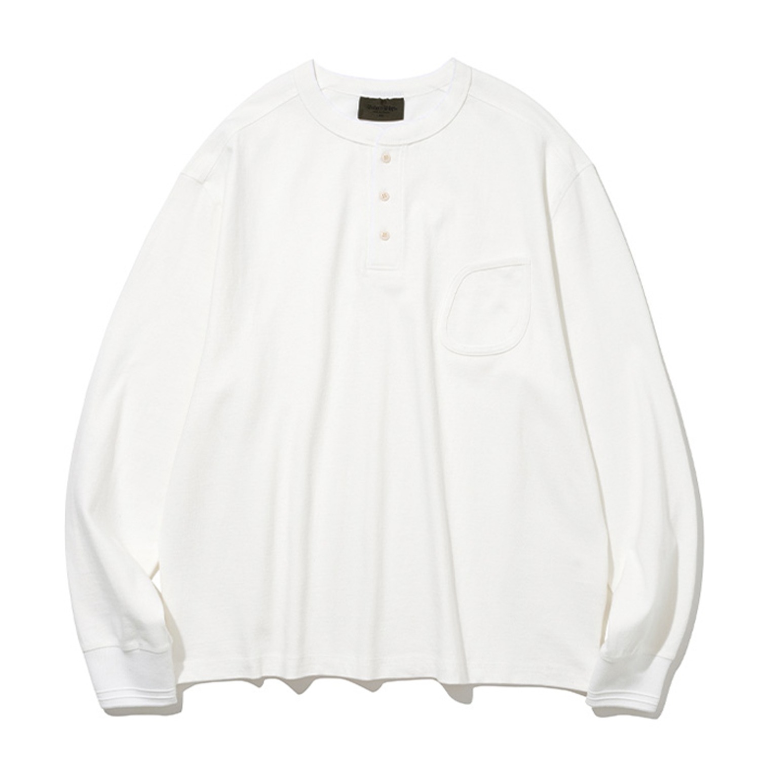 henly neck l/s tee off white